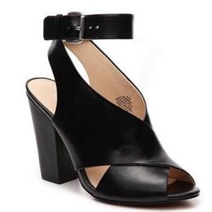 Nine West black block heel ankle strap sandal